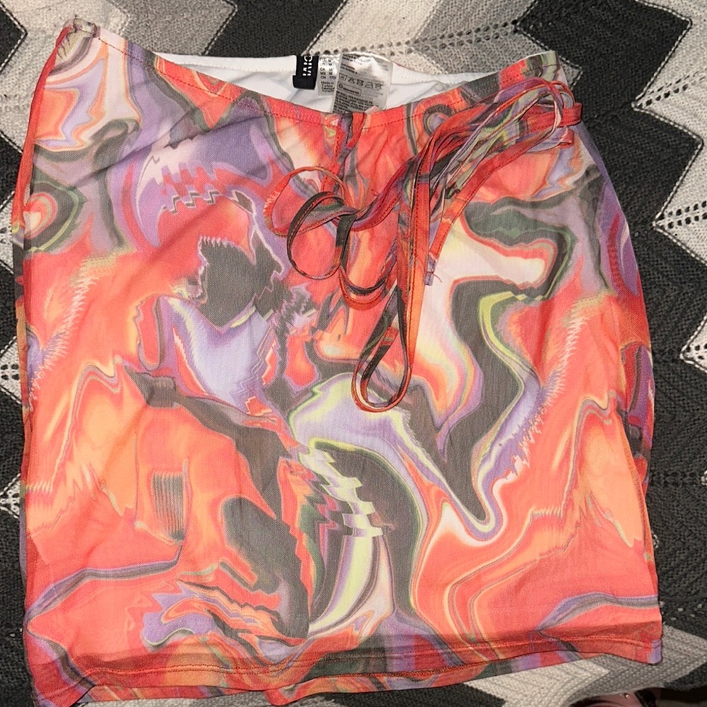 Divided Multicolor Abstract Skirt